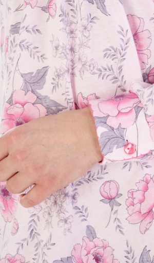 Slenderella 100% Cotton Floral Long Sleeve Nightdress